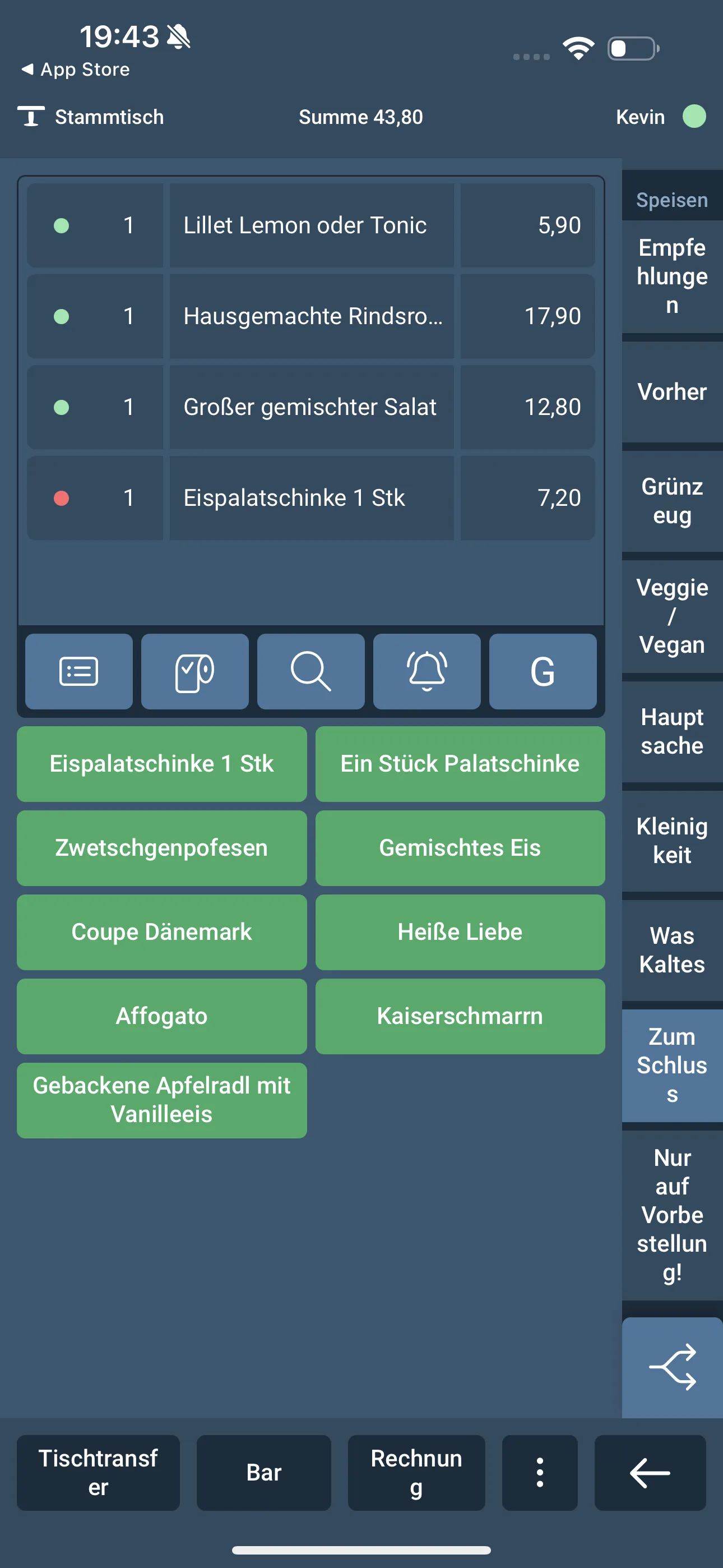 Buchungsvorgang – Mobile